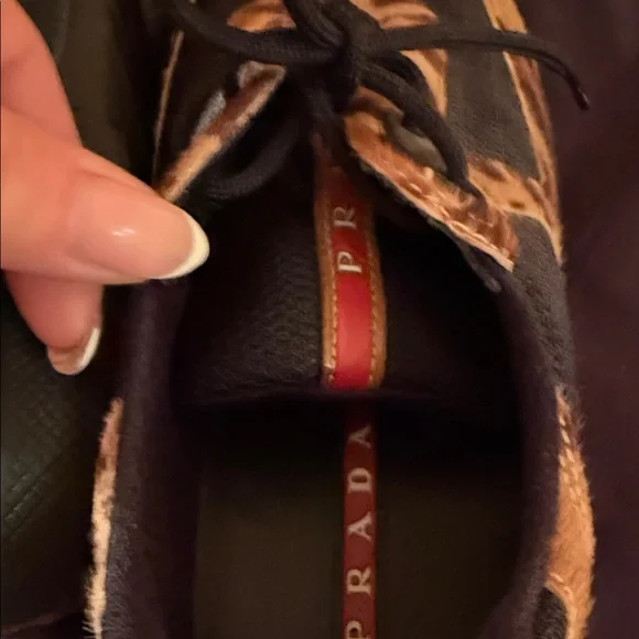 Prada Leopard Pony Hair America Cup Sneakers - Picture 5 of 7